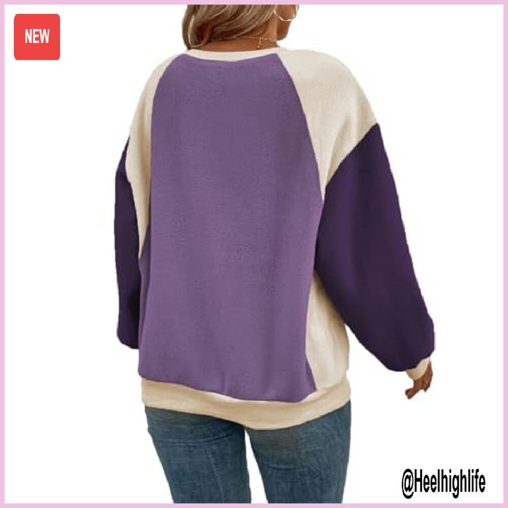 Plus Size Oversized Pullover Sweatshirt Fleece Lo… - image 4